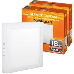 Набор светильник точечный накладной Євросвітло 18Вт квадрат LED-SS-225-18 4200К 2 шт. (59016)