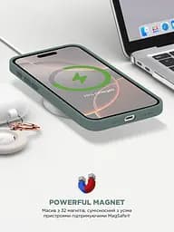 Силиконовый чехол с MagSafe для Apple iPhone 16 Pro Max, ICON2 MagCase, зеленый, противоударный, панель с мягкой подкладкой, защита всего корпуса, поддержка беспроводной зарядки, совместим с защитными стеклами и пленками, ArmorStandart (ARM81323) - мініатюра 9