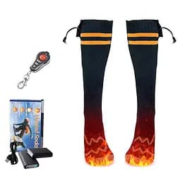 Носки KC-S0029 с подогревом и блоком питания 4000mAh на дистанционном управлении (Серые)