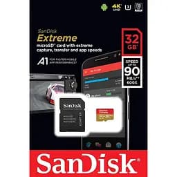 Карта пам'яті Sandisk microSDHC (UHS-1 U3) Extreme Action A1 32Gb class 10 V30 (R100MB/s, 667x) (adapter SD) (SDSQXAF-032G-GN6MA) - мініатюра 3