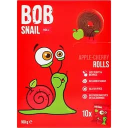 Фруктові яблучно-вишневі цукерки Bob Snail Roll 100 г (10 шт. х 10 г) - мініатюра 2