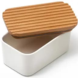 Масленка керамическая Мамин посуд Лилу белая (УТ-00092681)