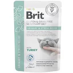 Вологий корм для котів Brit VetDiet GF Urinary and Stress Relief з індичкою 85 г