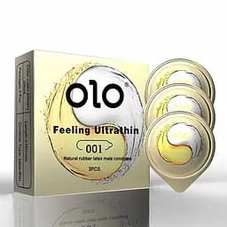 Гладкі презервативи ультратонкі Olo Ice and Fire 0,01 мм Ваніль з подвійною змазкою M 51-54 мм