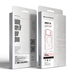 Чехол Apple iPhone 17 Pro, Unit MagSafe, розовый, прозрачный, магсейф, противоударный, магнитный, панель-накладка с поддержкой MagSafe, с поддержкой беспроводной зарядки, TPU+PC, защита всего корпуса, ударопрочный, ArmorStandart (ARM86295) - мініатюра 6