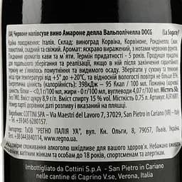 Вино La Sogara Amarone della Valpolicella Docg, 15%, 0,75 л (ALR16001) - мініатюра 3