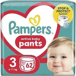 Підгузки-трусики Pampers Active Baby Pants 3 (6-11 кг) 62 шт.