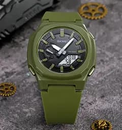 Годинник чоловічий наручний Skmei 2091 (Зелений з білим) - мініатюра 4