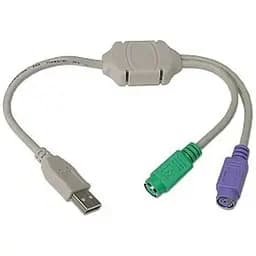 Переходник Usb Cablexpert, белый, Usb 2.0 - 2 x PS / 2, 30 см (UAPS12)