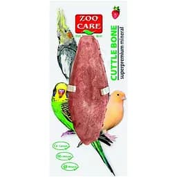 Минеральный камень для птиц TatraPet Zoo Care из панциря каракатицы со вкусом клубники с держателем 8-10 см