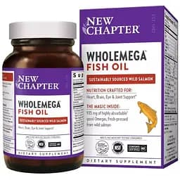 Жир Аляскинського лосося New Chapter Wholemega Fish Oil 1000 мг 30 капсул