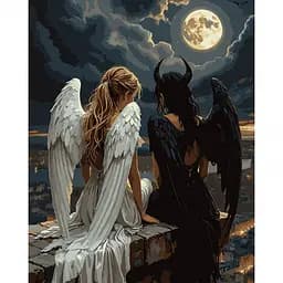 Картина по номерам Santi Ангел и Демон 40х50 см LED подсветка (956658)