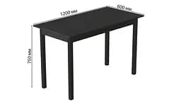 Стіл кухонний Ferrum-decor Маріо 75x120x60 Чорний ДСП Сосна Кембра 16мм (FRD-105728) - мініатюра 3