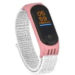Ремешок Nylon Mi Band 5/6 Розовый Белый (11)