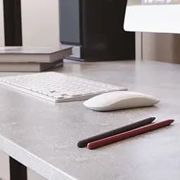 Стіл письмовий Дейв Ferrum-decor 750x1400x600 Білий метал ДСП Бетон 16 мм (FRD-106447) - мініатюра 2