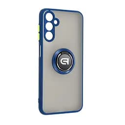 Чехол с кольцом-держателем для Samsung Galaxy M14 5G (M146), Frosted Matte Ring, синий, защитная панель с матовой задней стенкой, противоударный чехол с защитой всего корпуса, TPU + поликарбонат (PC), с защитой камеры, ArmorStandart (ARM68364)