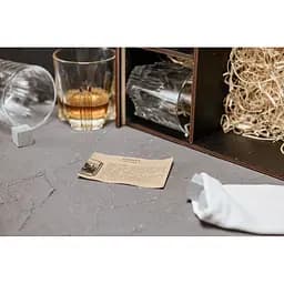 Подарунковий набір Whiskey Stones камені для віскі у дерев'яному пеналі №8 + 4 склянки Bormioli Rocco Selecta + щипці + мішечок - мініатюра 4