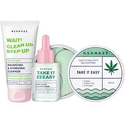 Балансирующий комплекс Mermade Ultimate Balance для проблемной кожи Гель для умывания BioDtox & Hyaluronic Acid 50 мл + патчи Take it easy 60 шт. + Сыворотка Centella & Kombucha Extracts 30 мл