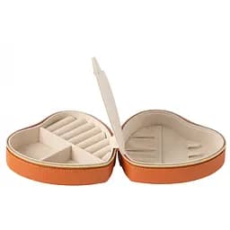 Шкатулка для прикрас J-Line у формі серця з еко-шкіри помаранчева (46548)