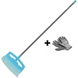 Граблі Cellfast для листя IDEAL, комплект із рукавичками BASIC, ширина 52.5 см, 178 см, 0.74 кг