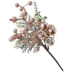 Декоративная ветка из ягод и желудей Золотистый 26 см