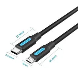 Кабель для синхронізації Vention USB Type C - Micro USB 0.5 м Black (COVBD) - мініатюра 2