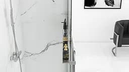 Душова стінка Rea Aero N 120 chrome з полицею Evo REA-K7550 + HOM-08945, прозорий, хром - мініатюра 5