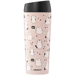Термокружка Ardesto Coffee Time Cats 450мл, нержавіюча сталь, коричневий (AR2645FC)