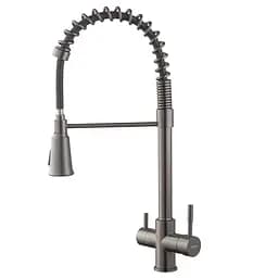 Смеситель для кухни на две воды с гибким изливом Koer KB-72025-07 KR5016 Графит