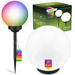 Садова декоративна RGB куля Lumiled ATRIS 20 см на сонячній батареї
