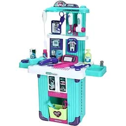 Ігровий набір лікаря 008-105A 2в1 стіл і валіза, інструменти, звук і світло