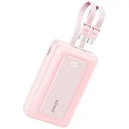 Повербанк Anker 20000 mAh 45W Power Bank з вбудованими кабелями швидка зарядка PD наскрізна зарядка LED дисплей УМБ Рожевий