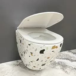 Подвесной унитаз VBI Vulcano terazzo VBI-020409, Белый