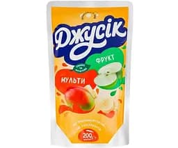 Джусік, 0,2 л, Напій соковий Мультифруктовий, з трубочкою