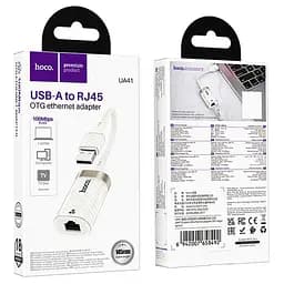 Перехідник Hoco UA41 Crystal USB to RJ45 100 Mbs (0.15m) Apricot - мініатюра 5