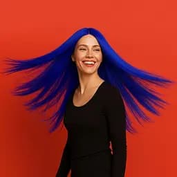 Перука аніме пряма довга без чубчика з термоволокна 70 см блакитна