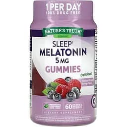 Мелатонин для сна Nature's Truth Sleep Melatonin вкус ягодной смеси 5 мг 60 веганских жевательных конфет