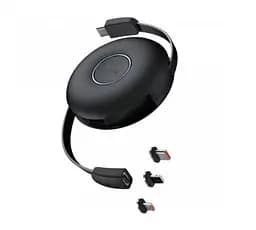 Кабель Baseus Zinc Magnetic 3in1 Cable Type-C to Type-C/Lightning/MicroUSB PD 20W 1m CAMLC-01 Black