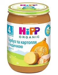Органическое пюре HiPP Тыква и картофель с индейкой, 190 г