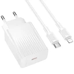 МЗП Borofone BAS73A Source PD20W (1USB-C) + кабель Type-C to Lightning White - мініатюра 2