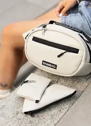 Сумка через плече жіноча бананка Sambag Flex сіра 30 × 17 × 10 см (85351030) - мініатюра 4