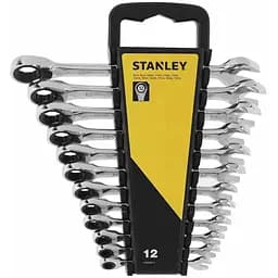 Ключи комбинированные с трещоткой Stanley М8-М19 хром-ванадиевые комплект 12 шт. (STMT82847-0)