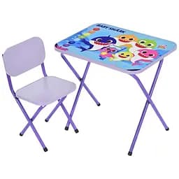 Дитячий столик Bambi M 5960-9 Baby Shark складний зі стільчиком фіолетовий