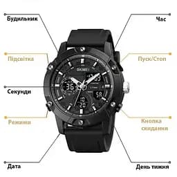 Чоловічий наручний класичний годинник Skmei 1757 Чорний - мініатюра 8