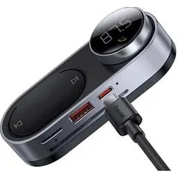 FM-блютуз-модулятор автомобільний Baseus CCTM-01 трансмітер адаптер зарядний пристрій