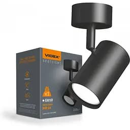 Світильник Videx під лампу GU10 накладний поворотний чорний VL-SPF05B-BFB