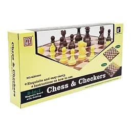 Набір настільних ігор "Шахи та шашки" 2 в 1 YG Toys QX2680, 25х15х4 см, 48 фігур