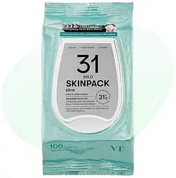 Успокаивающие маски-пады для лица с центелой 100 шт VT Cosmetics Mild Skin Pack