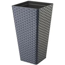 Горщик для квітів Form-Plastic Rattana слим квадро-35 49.9 л антрацит (3900-014)