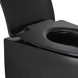Унітаз підвісний Qtap Taurus безободковий з сидінням Soft-close QT2433084EUQMB, Чорний матовий - мініатюра 6